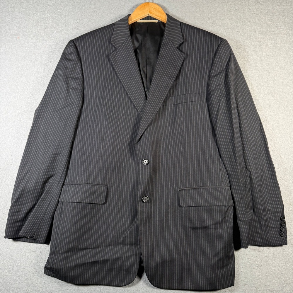 Burberry London Mens Charcoal Pinstripe Wool Suit‎ Jacket Blazer 42R Kensington